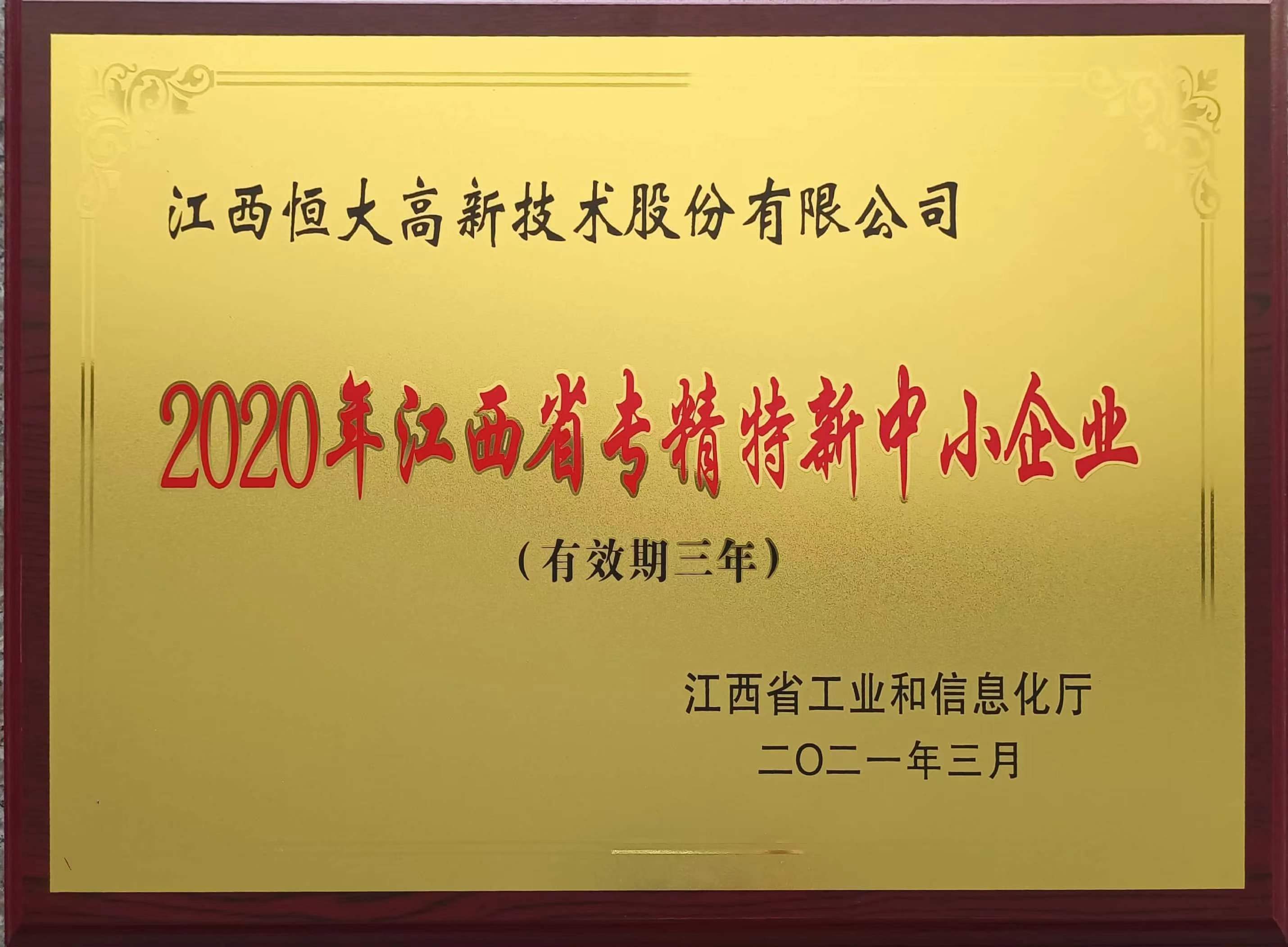 2020年度專精特新中小企業